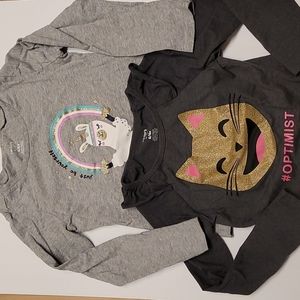 Two carter's kids long sleeve shirts size 6/6x